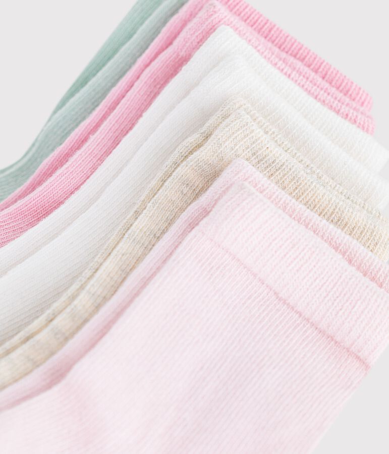 Babies' plain cotton socks - 5-pack multicolor