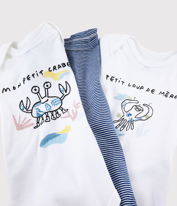 Babies' Serge Bloch Short-Sleeved Bodysuit - 3-Piece Set multicolor