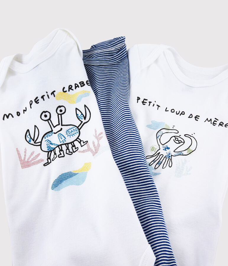 Babies' Serge Bloch Short-Sleeved Bodysuit - 3-Piece Set multicolor