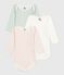 Babies' long-sleeved floral cotton bodysuits - 3-Pack variante 1