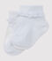 Girls' lace-trimmed socks ECUME white
