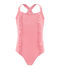 Girls' One-Piece Swimsuit GROSEILLER pink/MARSHMALLOW white