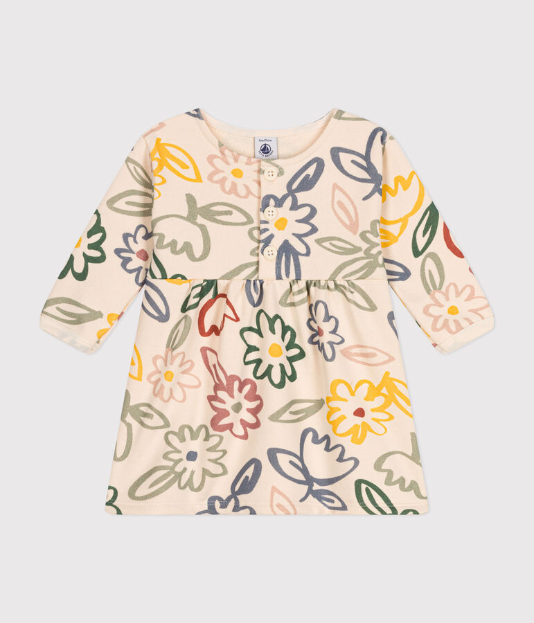 Babies' long-sleeved dress AVALANCHE white/MULTICO