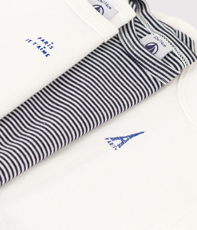 Babies' Paris Themed Short-Sleeved Cotton Bodysuits - 3-Pack multicolor