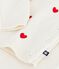 Babies' two-piece knitted outfit with embroidered hearts MARSHMALLOW red/POMPEI