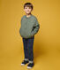 Boys' Tube Knit Baseball Jacket Style Cardigan
