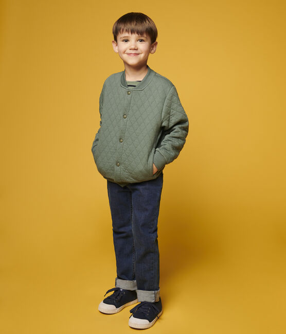 Boys' Tube Knit Baseball Jacket Style Cardigan VALLEE green