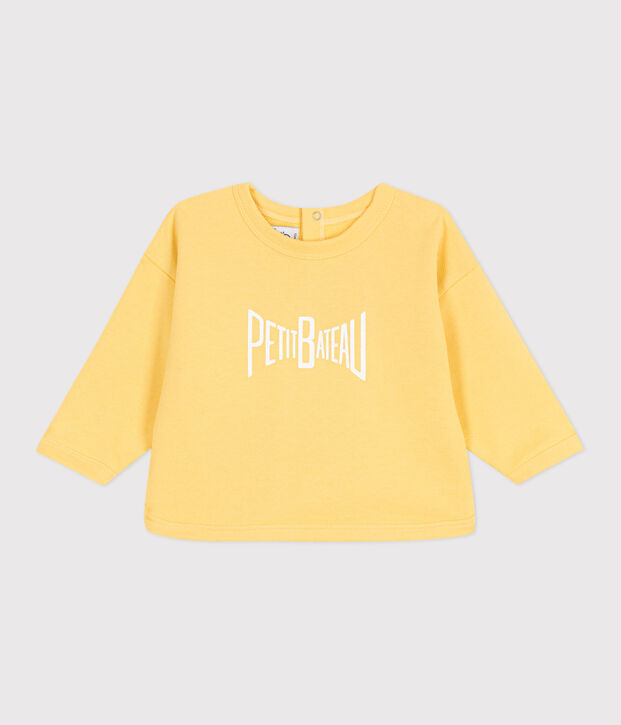 Plain cotton baby sweatshirt yellow