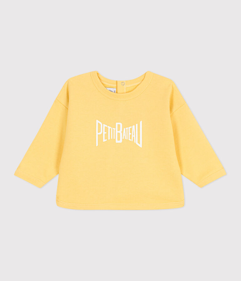 Plain cotton baby sweatshirt yellow