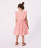 Children's sleeveless stripy cotton dress pink/white