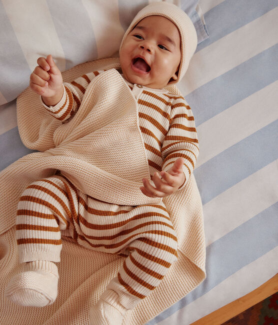 Knitted blanket. AVALANCHE Ecru