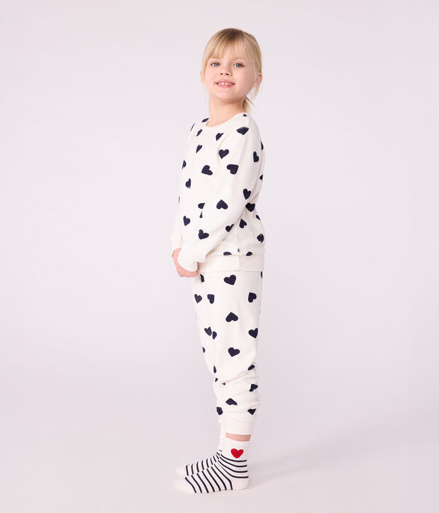 3 pairs of children's cotton socks with stripes and hearts multicolor