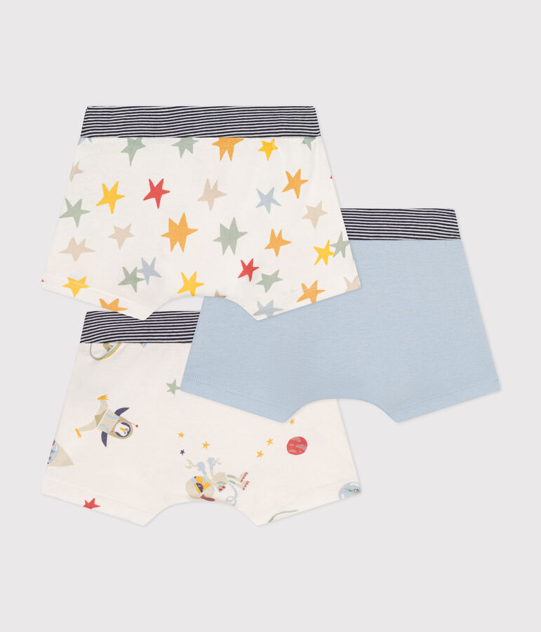 Children's space-themed cotton boxers - 3-pack multicolor