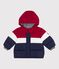 Babies' light plain colourblock puffer jacket SMOKING blue/MULTICO white
