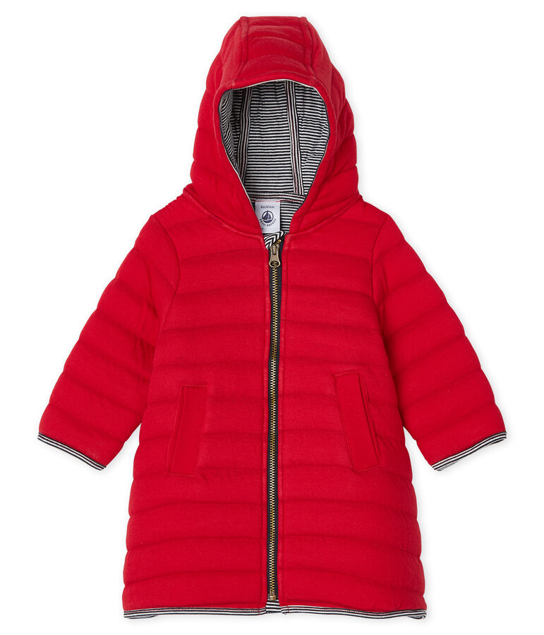 Baby Girls' Quilted Tube Knit Coat red