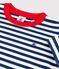 Boys' Short-Sleeved Cotton T-Shirt MEDIEVAL blue/MARSHMALLOW white