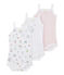 Set of 3 baby girls' bodysuits with straps. LOT white