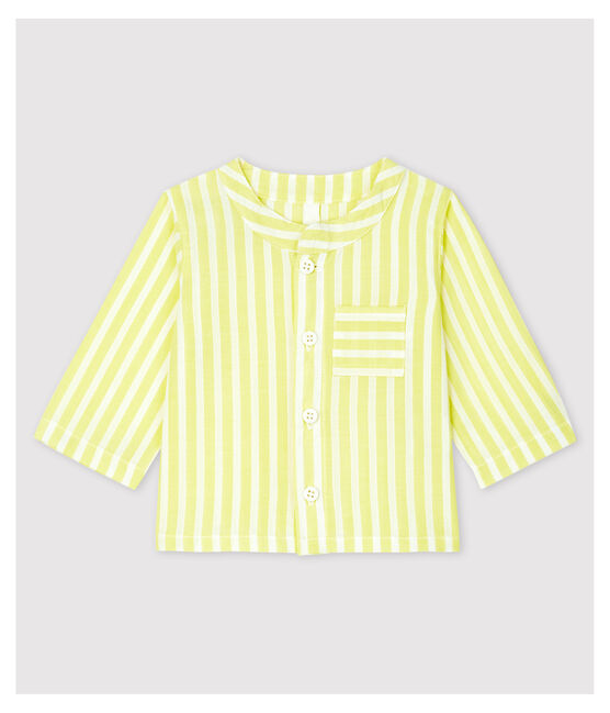 Babies' Yellow Stripy Organic Cotton Poplin Blouse JAUNE yellow/MARSHMALLOW white