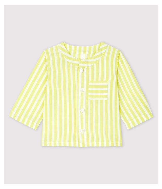 Babies' Yellow Stripy Organic Cotton Poplin Blouse yellow/white