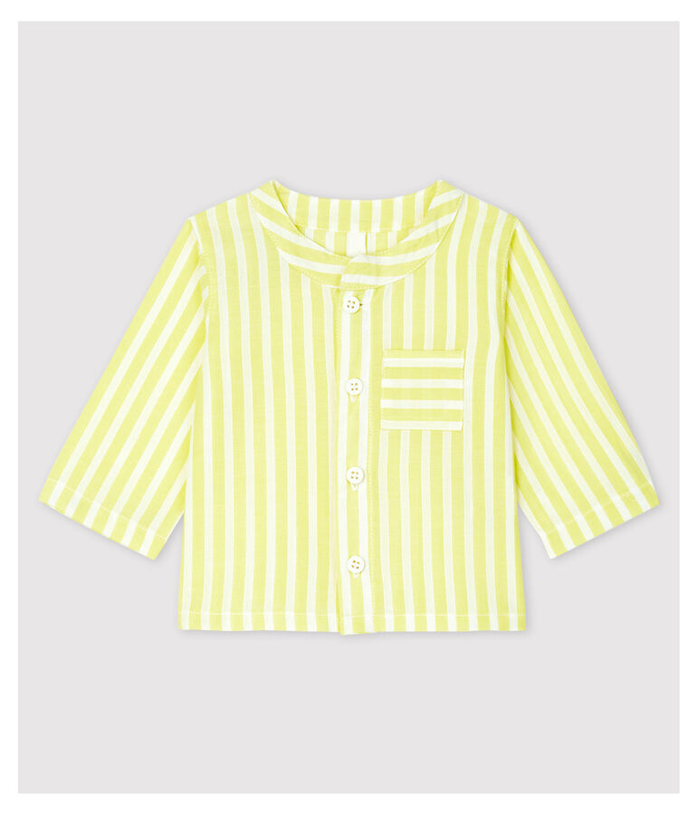 Babies' Yellow Stripy Organic Cotton Poplin Blouse yellow/white
