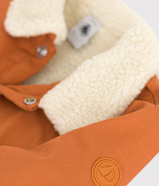 Babies' Sherpa Lined Cropped Jacket ECUREUIL brown