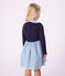 Girls' long-sleeved cotton dress in two materials SOIR blue