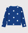Girls' Cotton and Linen Cardigan SURF blue/MARSHMALLOW white