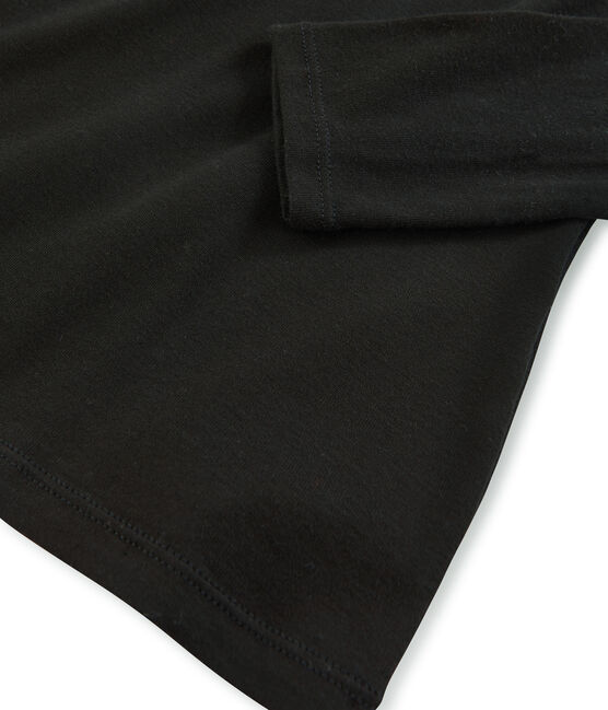 Women's light cotton polo neck NOIR black