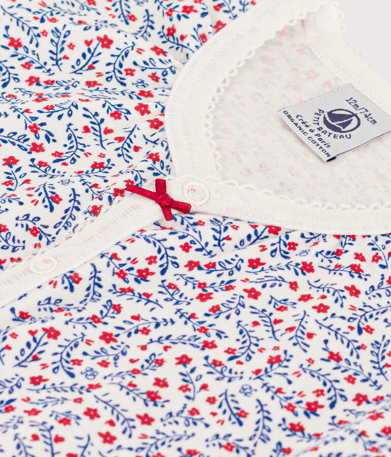 Babies' Floral Cotton Playsuit white/multicolor
