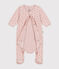 Babies' mini heart print velour bodyjamas SALINE pink/ROSEWOOD