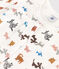 Children's Unisex Short-Sleeved Cotton Pyjamas MARSHMALLOW white/MULTICO white