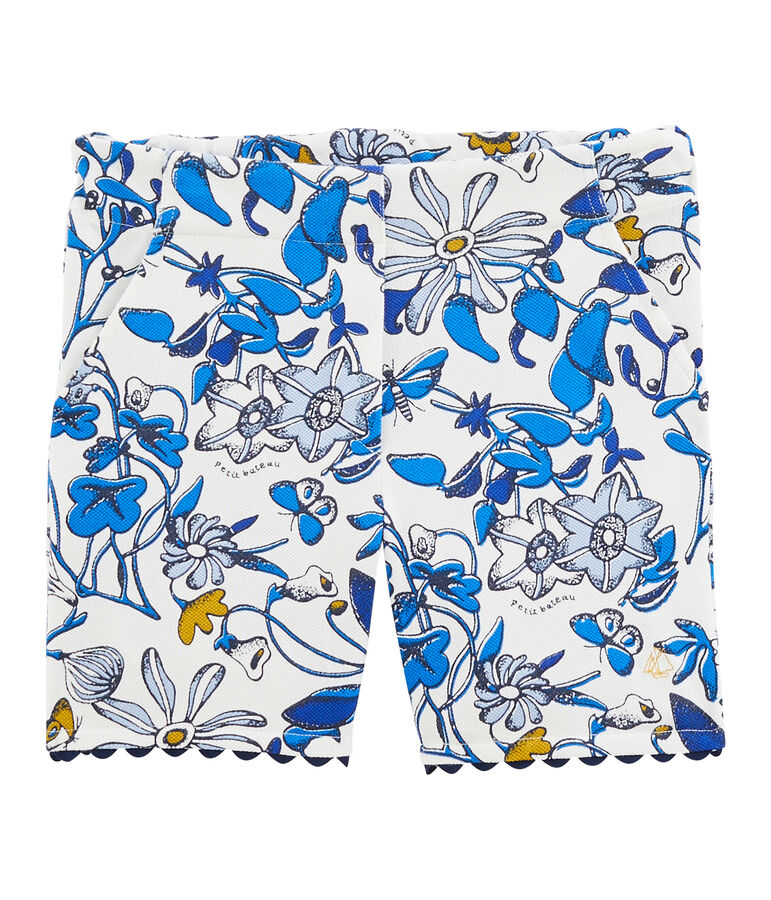 Girls' Bermuda Shorts MARSHMALLOW white/MULTICO white