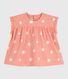 Babies' short-sleeved sun print cotton blouse