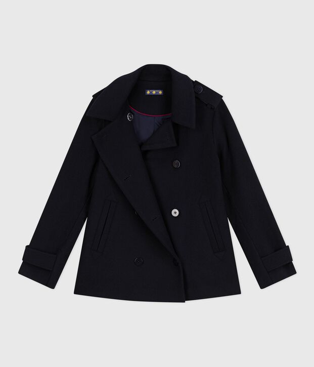 Women's woolen broadcloth pea coat SMOKING