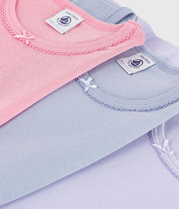 Pack of children's short-sleeved plain cotton T-shirts multicolor
