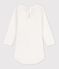Babies' Long-Sleeved Cotton Bodysuit With Ruffle Collar MARSHMALLOW white