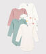 Babies' Heart Patterned Long-Sleeved Cotton Bodysuits - 5-Pack