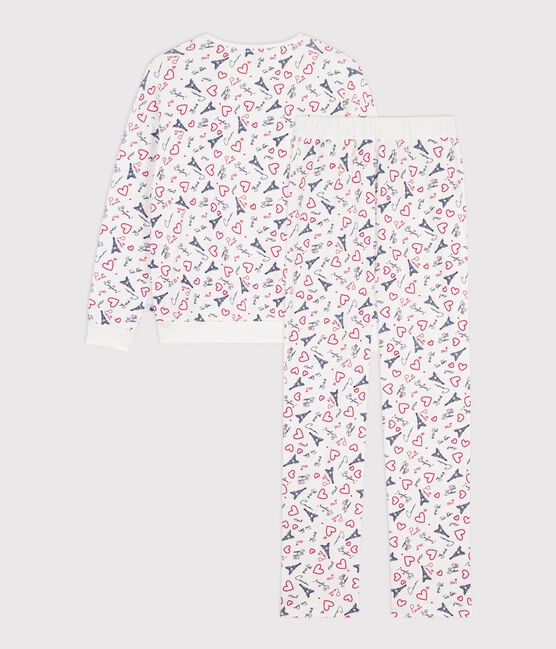 Women's Paris print cotton pyjamas MARSHMALLOW white/MULTICO white