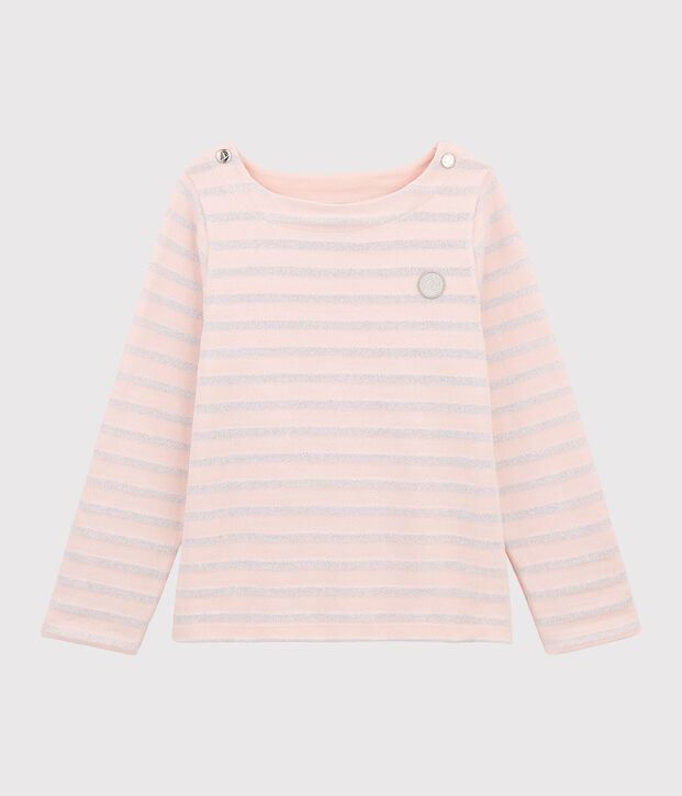 Girls' Jersey Sailor Top pink/grey