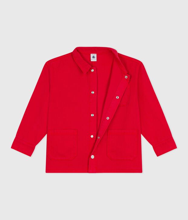 Children's jacket in plain cotton red
