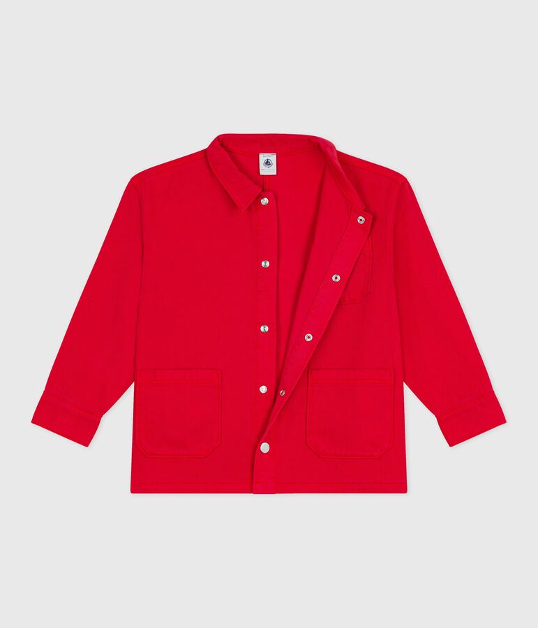 Children's jacket in plain cotton red