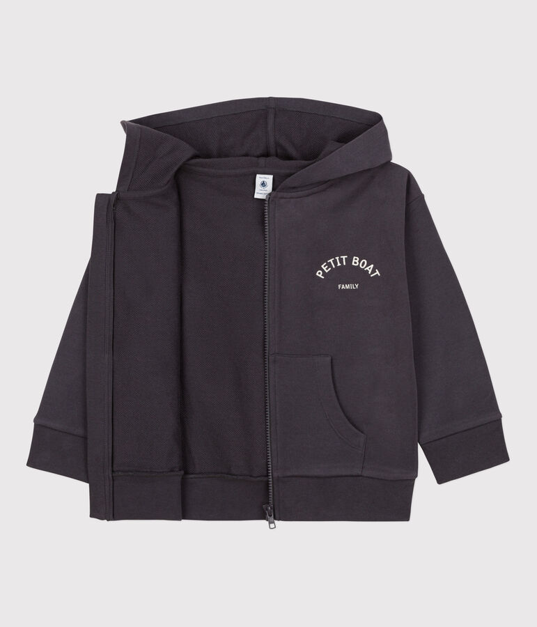 Boys' Zip-Up Hoodie Petit Boat grey