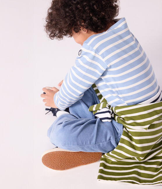Children's cotton Breton top ADRIATIC blue/MILK