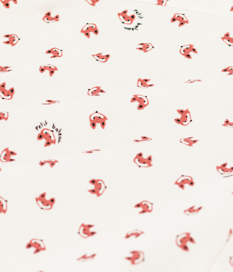 Babies' Patterned Fleece Pyjamas MARSHMALLOW white/MULTICO white