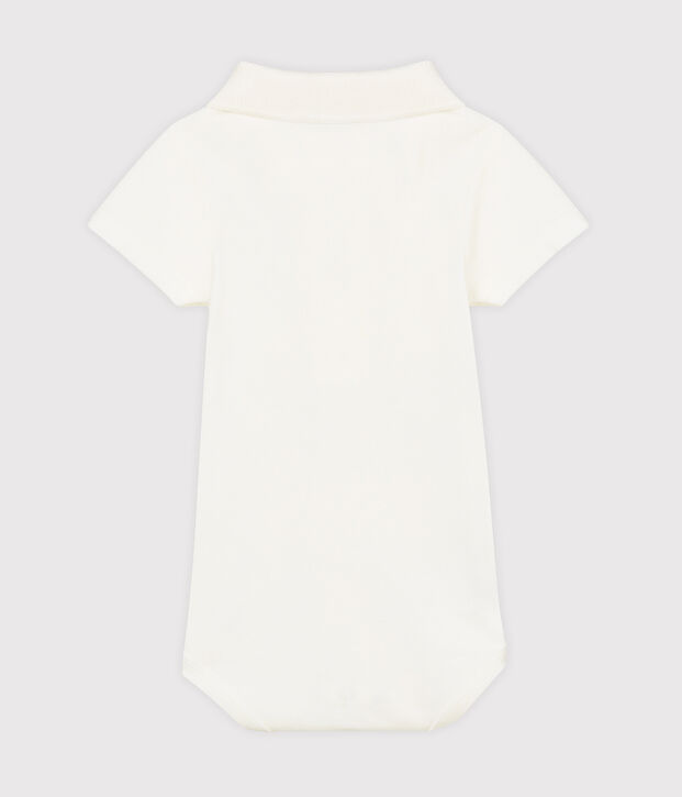 Baby Boys' Bodysuit with Polo Shirt Collar white