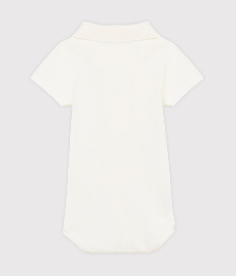 Baby Boys' Bodysuit with Polo Shirt Collar white