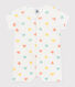 Babies' short heart print cotton jumpsuit