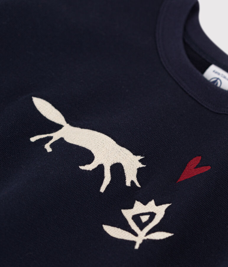 Girls' fleece sweatshirt blue