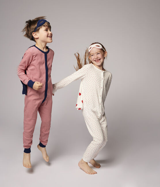 Boys' Superhero Fancy Dress Cotton Jumpsuit TERKUIT red/MARSHMALLOW white