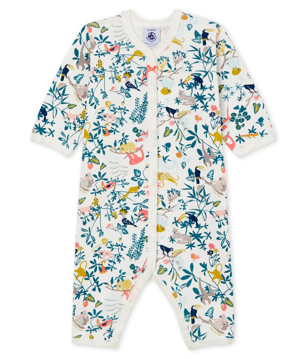 Baby girls' sleepsuit white/multicolor